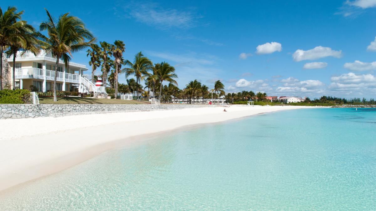 Day trip to the Clear Turquoise Waters of a Beach at Freeport, Grand Bahamas Island